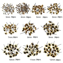 20/50Pcs Transparent Brown Doll Glass Eyes Noses Needle Felting Eyes For DIY Bears Animals Dolls Kids DIY Toys Accessories