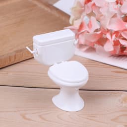 1PC Dollhouse Furniture Vintage Bathroom Modeling White Toilet Doll House Miniature Baby Pretend Toys Dolls Accessories Gift