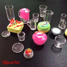 15pcs/lot plate cup dish bowl tableware set Dollhouse Miniature Toy Doll Food Kitchen living room Accessories 1:12 Scale
