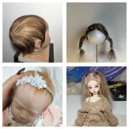 Good Quality Reborns Baby Dolls Mohair Accessories Brown Black White Colors BJD 1/8 Dolls Wigs Sheepskin Wool Lamb Hair