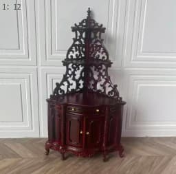 Miniature Dollhouse Furniture Wooden 1：12 Classical Mini Furniture Model Palace Retro Luxury Doll Wardrobe Doll Accessories
