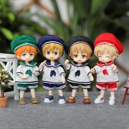 Ob11 Doll Sailor Clothes Uniform Set Doll Navy Suit Doll Hat Shirt Shorts For P9, 1/12 Bjd, Cu-Poche,Gsc, Molly Doll