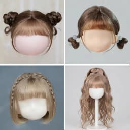 30cm Doll Wig Bangs Ponytail Curly Soft Mohair Wig Suitable for1/6BJD Doll Wig Toy Accessories 6-7 Inches Hair