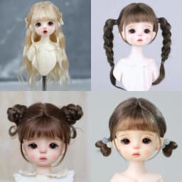 30cm Doll Wig Bangs Ponytail Curly Soft Mohair Wig Suitable for1/6BJD Doll Wig Toy Accessories 6-7 Inches Hair
