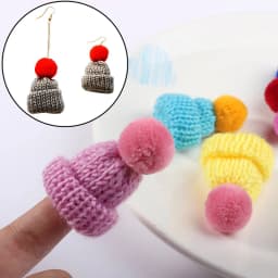 10Pcs 3.5CM Mixed Woolen Yarn Mini Hat Cap For Dolls Decoration Accessories Kids Pretend Play Toys DIY