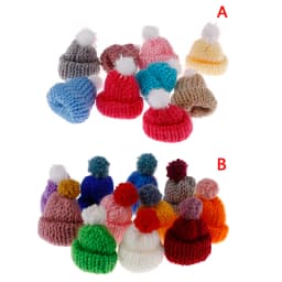10Pcs 3.5CM Mixed Woolen Yarn Mini Hat Cap For Dolls Decoration Accessories Kids Pretend Play Toys DIY