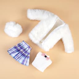 New 30cm Doll's Clothes Suit Dress Up Accessories Plush Coat and Skirt Suit Fit To 11.5 Inch Doll