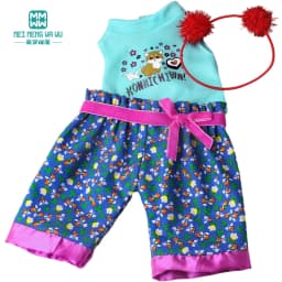Doll Clothes Fashion T Shirt Pants Cartoon Dress Fits 45cm American Doll Toy Accessories Gift Girls