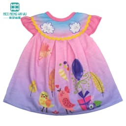 Doll Clothes Fashion T Shirt Pants Cartoon Dress Fits 45cm American Doll Toy Accessories Gift Girls