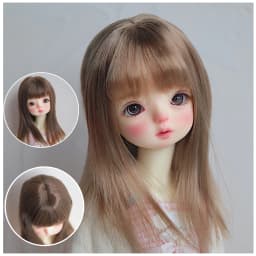 In Stock BJD/SD Wig 1/6 1/4 Girls Light Golden Brown Milk Silk Soft Silk Long Straight Hair Wig Doll Accessories (No Doll)