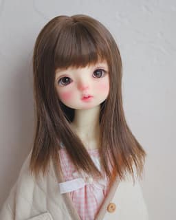 In Stock BJD/SD Wig 1/6 1/4 Girls Light Golden Brown Milk Silk Soft Silk Long Straight Hair Wig Doll Accessories (No Doll)