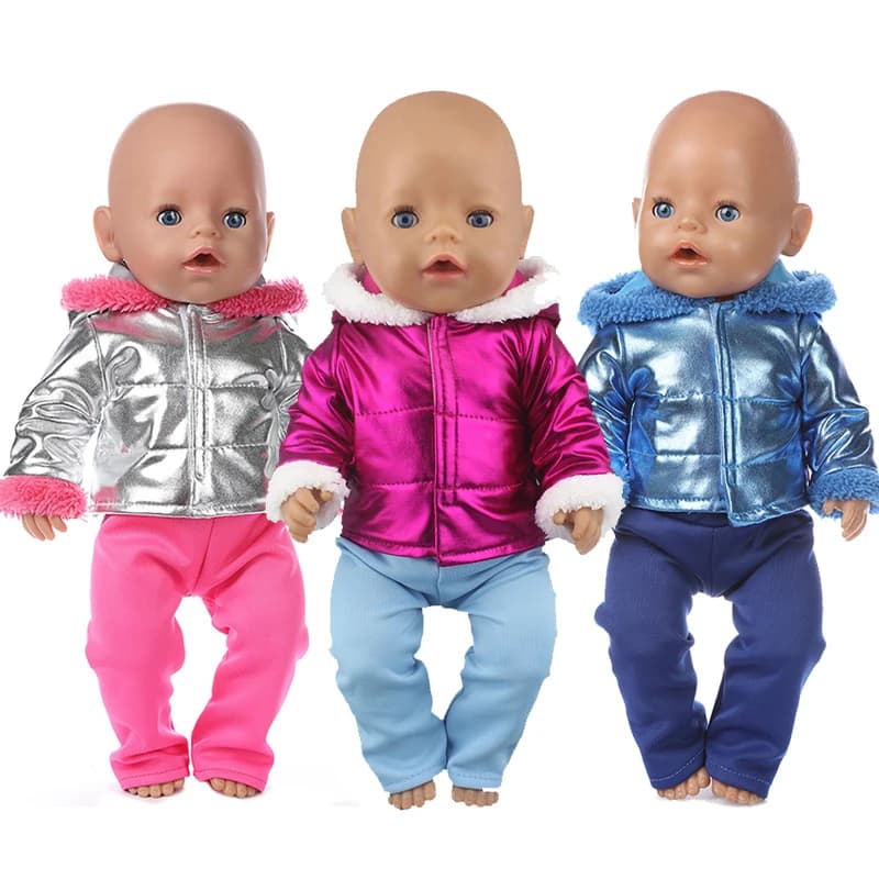 Hot Winter Clothes Suit Fit For 43cm Doll Warm Jackets+Pants 17Inch Doll Accessories Children Best Gift