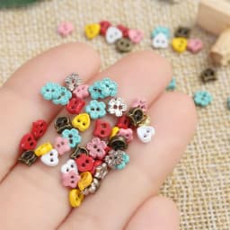 20Pcs 4mm Mini Buttons Flower Shape Metal Buckle Doll Clothes Buckles DIY Sewing Material Dolls Clothing Accessorie
