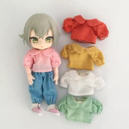 Candy Colors Doll Pink White Black Short Sleeve Hoodie T-Shirt Handmade Clothing Dress Up For Ob11,Obitsu11,Molly 1/12bjd Doll