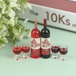 1/12 Miniature Wine Bottles Dollhouse Kitchen Accessories - Mini Dolls House Living Room Accessories Beer Drink Bottles & cups