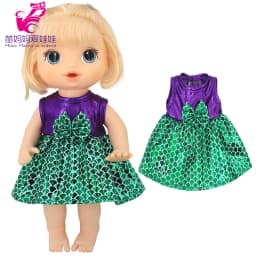 Doll Summer Green Sequins Dress 12 Inch Baby Doll Clothes Children Birthday Gift
