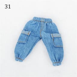 1/12 Doll Fashion Ripped Pants Doll Jeans 12~16cm Doll Coat Cool Jeans Jackets Doll Pants Shorts Clothes Accessories Kids Gift