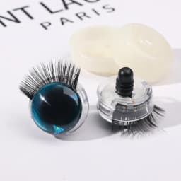 1Pair 20MM Plastic Doll Safety Eyes 3D Glitter Eyeballs With Eyelash For Crochet Toys Puppet Amigurumi Dolls Accessories