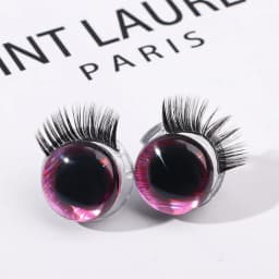 1Pair 20MM Plastic Doll Safety Eyes 3D Glitter Eyeballs With Eyelash For Crochet Toys Puppet Amigurumi Dolls Accessories