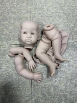 23inch Unfinished Unpainted Blank Doll Kits Reuben DIY Doll Parts Handmade Bebe Reborn Kit with Cloth Body