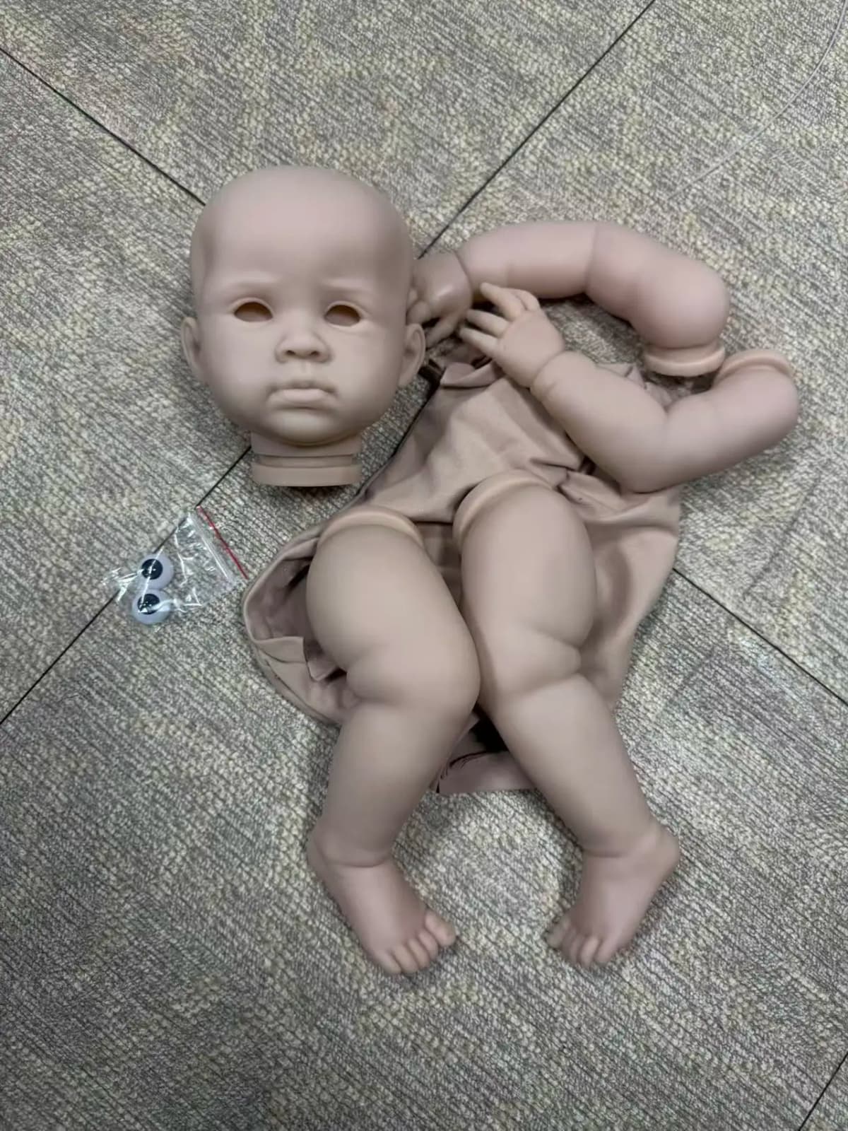23inch Unfinished Unpainted Blank Doll Kits Reuben DIY Doll Parts Handmade Bebe Reborn Kit with Cloth Body