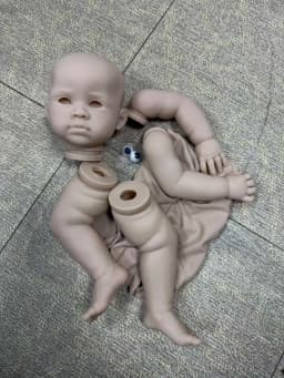 23inch Unfinished Unpainted Blank Doll Kits Reuben DIY Doll Parts Handmade Bebe Reborn Kit with Cloth Body