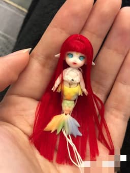 5cm mini mermaid doll hair custom hair mini BJD doll hair