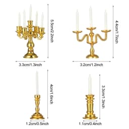 1:12 Scale Dollhouse Candle Holder Miniature Candlestick Doll Accessory Mini Desktop Ornament Playing House Scene Model Kids Toy