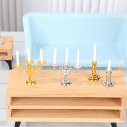 1:12 Scale Dollhouse Candle Holder Miniature Candlestick Doll Accessory Mini Desktop Ornament Playing House Scene Model Kids Toy