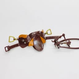 The dollhouse: simulation REINS saddle horse head riding supplies animal props mount model toy dolls