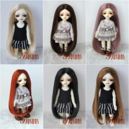 Tiny Doll Wigs JD016 3-4inch 4-5inch 5-6inch Parting Long Straight Synthetic Mohair BJD Hair 1/12 1/8 OB11 Doll Accessories