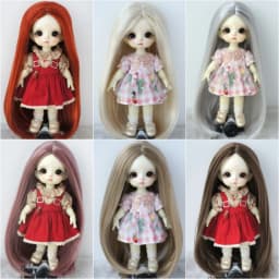 Tiny Doll Wigs JD016 3-4inch 4-5inch 5-6inch Parting Long Straight Synthetic Mohair BJD Hair 1/12 1/8 OB11 Doll Accessories