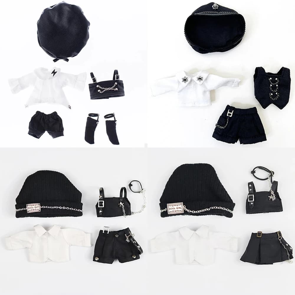 Ob11 Doll Gothic Clothes Uniform Suit Dress Shirt Hat Vest Shorts Set Nendoroids Clothes For Gsc, Obitsu11, Molly, P9, 1/12bjd