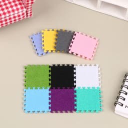 6Pcs 1:12 Dollhouse Miniature Seamed Rug Carpet Multicolor Mat Carpet House Living Room Furniture Living Scene Decor Toy