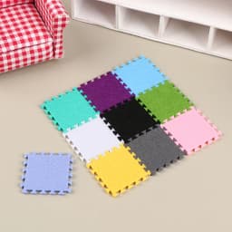 6Pcs 1:12 Dollhouse Miniature Seamed Rug Carpet Multicolor Mat Carpet House Living Room Furniture Living Scene Decor Toy