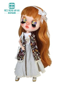 Blyth Azone OB22 OB24 Doll Clothes Fashion Plaid Skirt T-Shirt Girl Gift