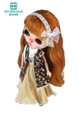 Blyth Azone OB22 OB24 Doll Clothes Fashion Plaid Skirt T-Shirt Girl Gift