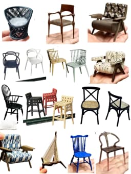 1:12 Dollhouse European Furniture Decorative Miniatures Scene Mini Chair New Diy Miniature Dollhouse Accessories