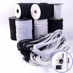Wamami Black/White Round Elastic Cord String Set Ball Jointed Doll DIY 1-3mm