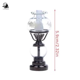 1:12 Dollhouse Miniature Retro LED Lamp Candlestick Light Desk Lamp Home Lighting Model Furniture Decor Toy Doll House