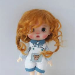 JD644 4-5inch 5-6inch Messy Baby Curly Mini Twintail Mohair BJD Wigs 1/8 1/12 OB11 Lati Yellow Doll Accessories