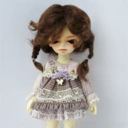 JD644 4-5inch 5-6inch Messy Baby Curly Mini Twintail Mohair BJD Wigs 1/8 1/12 OB11 Lati Yellow Doll Accessories