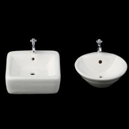 Dollhouse Bathroom Sink 1:12 Miniature Ceramic Wash Basin Bathroom Sink Model Simulation Accessory for Dollhouse White