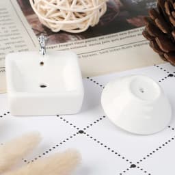 Dollhouse Bathroom Sink 1:12 Miniature Ceramic Wash Basin Bathroom Sink Model Simulation Accessory for Dollhouse White