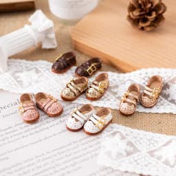 Doll Double Button Fashion Sandal Shoes Cowhide Flat Shoes With Hole For Blythes, Ob22 24, Ymy, Licca, Azones, Ob24, Fr Doll