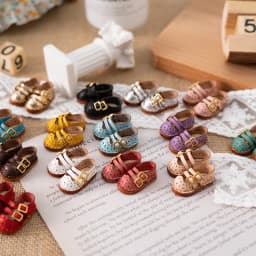 Doll Double Button Fashion Sandal Shoes Cowhide Flat Shoes With Hole For Blythes, Ob22 24, Ymy, Licca, Azones, Ob24, Fr Doll