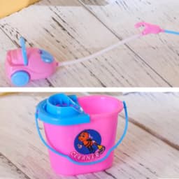 9Pcs Dollhouse Mini Mop Broom Toys Cleaning Tools Kit Model For Doll House Decoration Accessories Kids Pretend Play Toys