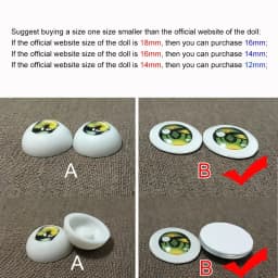 10/12/14/16/18/20mm Doll's Eyes,Random Sending, Anime Eyeball Glass Eye Diy Girl Toys Dress Up Play House Gift Doll Accessories