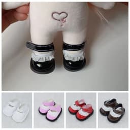 20cm Doll Shoes Doll Lace Leather Shoes Adhesive Shoes Mini Shoes Doll Replacement Dressing DIY Doll Accessories