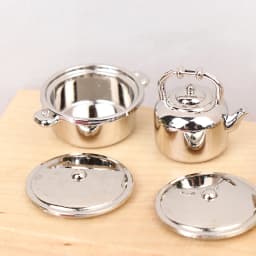 4Pcs or 6 Pcs 1:12 Dollhouse Miniature Metal Mini Pot Set Doll House Kitchen Furnitures Cookware Pans Food Toys Set DIY Scene
